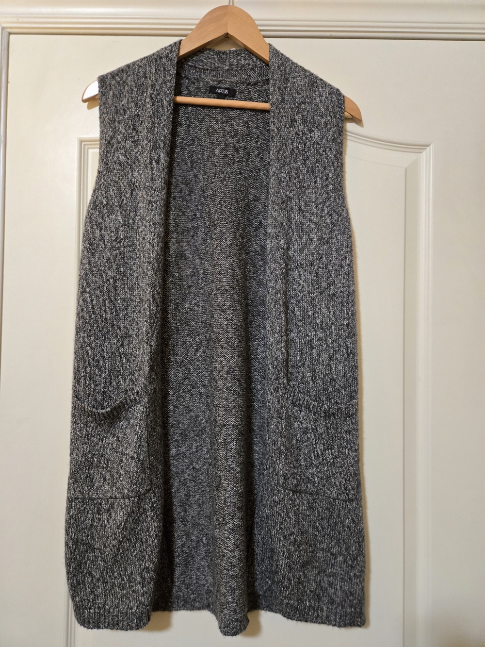 Apt. 9 Marled Gray Sleeveless Open-Front Cardigan Vest Fall Layering